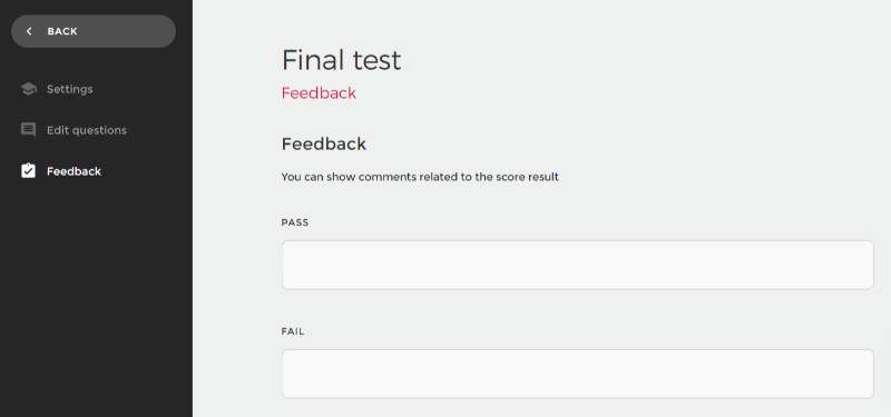 final test or e-learning assessment with isEazy Author